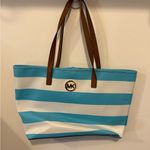 Michael Kors blue and white striped Tote Photo 1