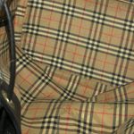 BURBERRYS Large Black Leather Bucket Drawstring Bag Nova Check Lining Authentic Photo 6