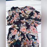 Eliza J  Floral Print 3/4 Balloon Sleeve Faux Wrap Hi-Low Maxi Dress Photo 1