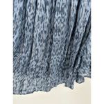 Lovestitch Top Women LARGE Blue Printed Off The Shoulder Ruffle Sleeve Smocked Photo 4