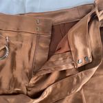 INC New Satin Belted Waist Cuffed Hem Shorts Warm Chestnut Brown Photo 10