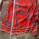 Deja Vu boutique Floral Red Mini Dress tie waist high neck Photo 6