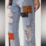 Cider Floral Patchwork Ripped Jeans – Size Large Photo 1