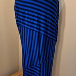 Apt. 9  Blue Black Asymmetrical Striped Maxi Skirt Petite Small Photo 1