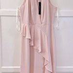 BCBGMAXAZRIA Midi Halter Neck Cutout Sleeveless Baby Pink Day Dress Photo 0