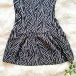 Free People Black Chenille Zebra Print Pocket Drop Waist 2 Casual Mini Dress Photo 3