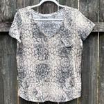 Socialite  Snake Print V-Neck Pocket T-Shirt Large Photo 0