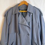 Trench Coat Lightweight Classic Double Breasted Casual Chic Classic Size 6P Blue Photo 2