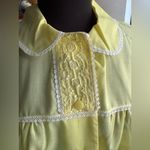 Vintage NOS JCPenney Gaymode yellow lace trim pants pjs set, size large Photo 2