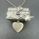 Lead Us Not Into Temptations Journey Box Keepsake Locket Treasure Chest Pendant Silver Photo 0