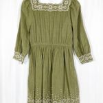 Madewell Embroidered Corduroy Square-Neck Mini Dress: Distant Surplus Green Photo 4