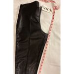 Hue Faux Leather Seamed Wide Waistband Black Leggings Womens Medium NWT Photo 4