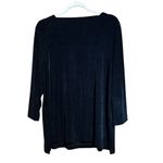 Chico's  Travelers Top Womens XL Black Slinky Stretch Square Neck Blouse Photo 5