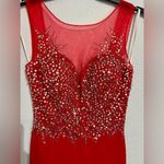 Dancing Queen  Cherry Red Sequin Maxi Dress Size XS Photo 2