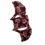 We The Free Free People Birds of Paradise Floral Flare Sleeve Top Sz M Mulberry Photo 7