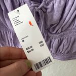 Urban Outfitters  Lilac Smocked Puff Sleeve Tie chest Crop Top size M NWT Photo 3