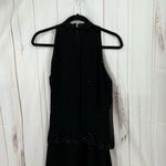 Vintage Jkara Women’s 12 Black High Neck Beaded Maxi Dress Photo 5