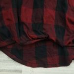 Madewell  Flannel Shirt Button Top Burgundy Plaid Long Size S EUC Photo 4