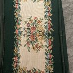 VTG Green Floral Tapestry Bible Book Zippered Carrying Tote Case Handles Pockets Photo 10