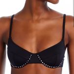AQUA NWT Swim Women's Black Rhinestone Bikini Top Embellished Swimsuit Size S Photo 0