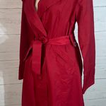 Ambition womens red trench coat lightweight size M Photo 12