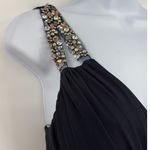 Jodi Kristopher  One Shoulder Cocktail Dress 3 Holiday Navy Rhinestone Chiffon Photo 2