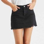 American Eagle  Outfitters Denim Skirt Womens Size 2 Black Button Fly Grunge Goth Photo 0