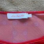 Lisa Says Gah  Pink mesh long sleeve crop top floral size small Photo 1