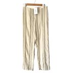 Hanro NWTs Aria Woven Silk Blend Lounge Pajama Pants small Winter Lemon Stripe Photo 2