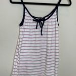 Gap White Pink Blue Striped Jersey Camisole Sz XS Tie at Neck Photo 0