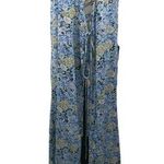 Lulus  Blue Floral Maxi Lightweight Swim Cover Tie Waist Beach Vacation Sz XS Photo 0