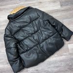 Sebby Black faux‎ leather puffer jacket Photo 3