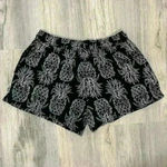 Lauren James  Black White Pineapple Print Pull On Drawstring Swim Shorts Size M Photo 3