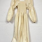 Monbebe Mom Daisy Beige Cotton Midi Dress Womens XS Cottage Core Prairie Minimal Photo 9