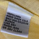 Talbots  Petites Chic Butter Yellow Long Sleeve Polo Collar Shirt Irish Linen. Photo 5