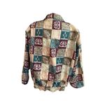 Vintage East West All Over Patchwork Silk Bomber Jacket Full Zip Lightweight Size M Photo 8