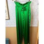 L'Agence Bobby Silk Wide Leg Green Paperbag Pant - Size - 4 Photo 5