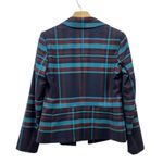 Hugo Boss Blue/brown/navy Plaid Virgin Wool Snap Buttons Blazer size 6 Photo 5