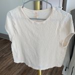 Free People Movement  cream semi cropped textured top medium Photo 0