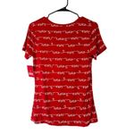 Nike  Red White Love Graphic Short Sleeve Casual V-Neck T-Shirt Women Sz XS Photo 1