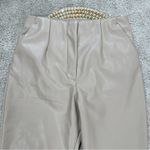 Abercrombie & Fitch Curve Love Vegan Leather Slim Flare Pants in Taupe 29/8 Photo 2