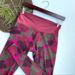 Adidas Womans Leggings Camo Grid Pink Red Gray Athletic Medium Photo 1
