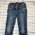 Silver Jeans Blue Straight Leg Suki Mid Rise Capri Pants SZ W27 Distressed Denim Photo 6