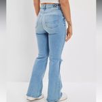 American Eagle  NWTs Ripped Curvy Super High Waisted Flare Jeans size 30 size 10 Photo 1