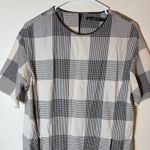 ZARA ‎ Trafaluc Plaid Tunic Dress Short Sleeve Pocket Black White Size Small Photo 1