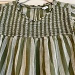 Old Navy Green Gray Stripe Ruffle Sleeve Size Small Photo 1