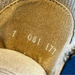 Charleston Shoe Co. Women's Espadrille Wedge Sandals Navy Tan Size 7M Stretch Blue Photo 6