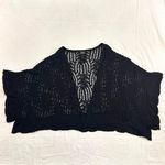 Daytrip  Black Bat Wing Flowy Drapey Loose Open Knit Cardigan Botanical One Sz Photo 1