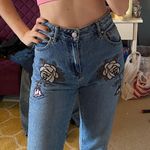 PacSun Floral Embroidered Mom Jeans Photo 0