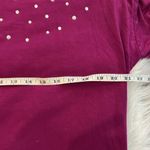 August Silk  Purple 3/4 Sleeve Blouse w/ Gems and Pearls Size Large Photo 4